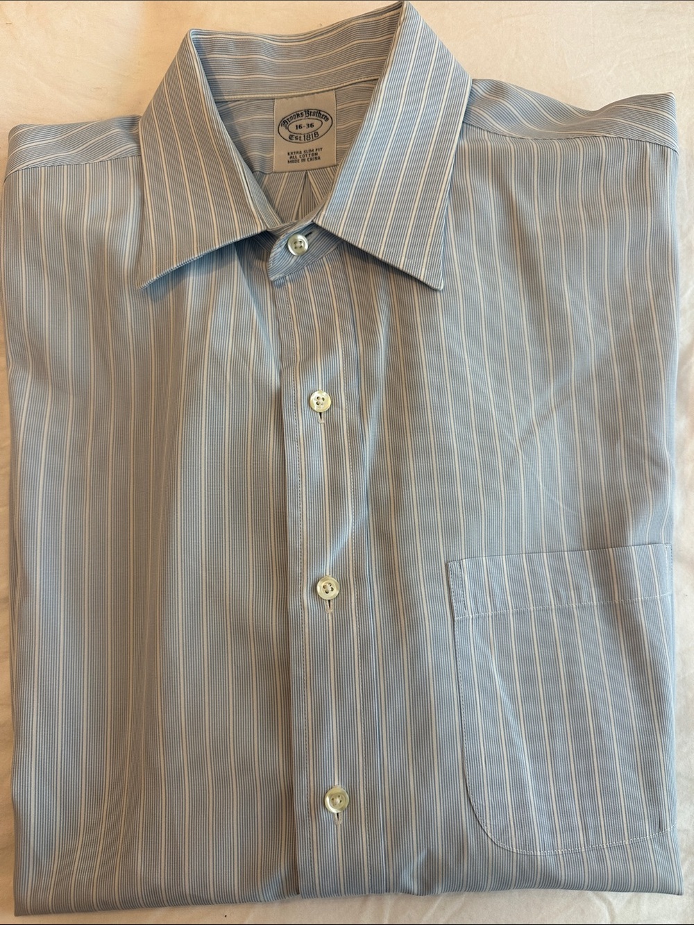 Brooks Brothers Light Blue Pinstripe Dress Shirt
